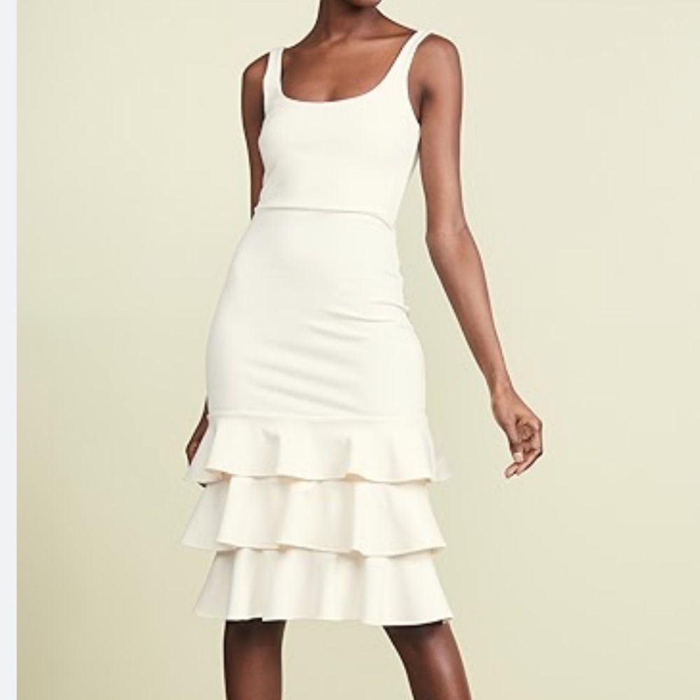 {Amanda Uprichard} White/Cream midi‎ Dress Size Small